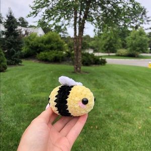 Handmade mini crochet bee plushie